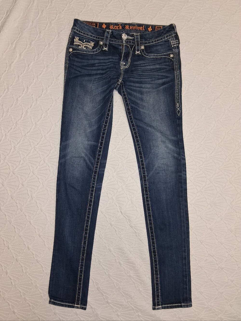 Rock Revival Women's Dark Blue Skinny Jeans - Picture 11 of 16